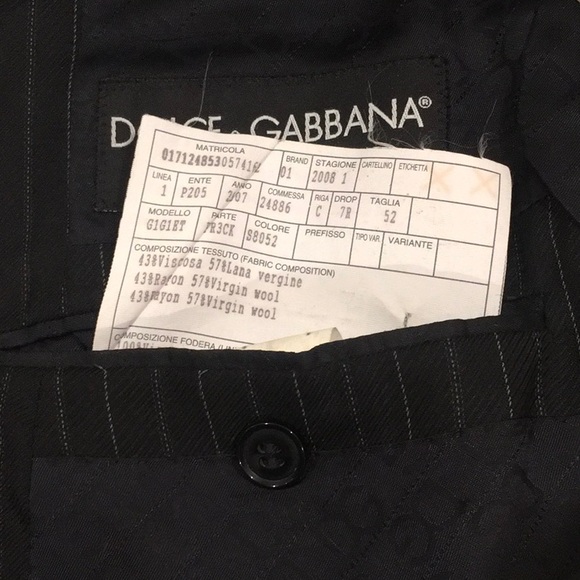 Dolce & Gabbana Mens Black Striped 2 Button Blazer